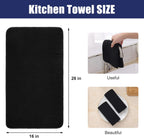 Homaxy Microfiber Waffle Weave Kitchen Towels, 16 x 28 Inch Ultra Absorbent and Solid Color Dish Towels, 4 Pack, Black