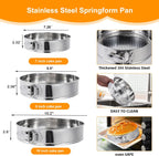 Aufind Springform Pan Set for Baking (9,10inches), 304 Stainless Steel Springform Cake Pan with Removable Bottom, Cheesecake Pan with 50PCS Parchment Paper for Pie Cake Pizza and Quiches