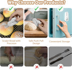 Premium Magnetic Bread Lame & Versatile Bread Scoring Tool - Professional Sourdough Scoring Tool and Lame Bread Tool with 10 Razor Blades & Scoring Patterns Booklet (light gray)