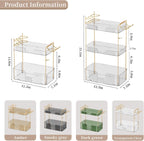 Bathroom Counter Organizer, Large Makeup Organizer Countertop, Shelf Storage, Vanity Tray, Easily Assemble for Bathroom Organizers and Storage, Undersink, Cabinet, 2 Tiers Clear