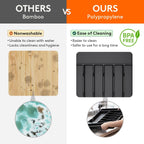 Lifewit Silverware Drawer Organizer, Expandable from 16.9 to 30 inches, Large Utensil Tray for Kitchen, Adjustable Cutlery Holder, Plastic Flatware Storage for Spoons Forks Knives, Black