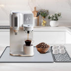 Silicone Coffee Bar Mat 24''x16'' Non-Slip Coffee Maker Mat, Heat-resistant Silicone Mat Detachable Dish Drying Mats for Kitchen Countertops, Waterproof Under Pad (Grey, 24''x16'')