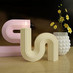 2 Pack 6 inch + 7 inch Twist Candle Molds - Geometric Resin & Silicone Molds for Candles & Soap - Nordic Geometric Line