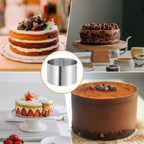 HARFINGTON Round Cake Ring 2.95 x 2 Inch Seamless Stainless Steel Pastry Mousse Dessert Ring Mirror Coating for Baking Cooking Making Tool
