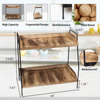 Coffee Bar Accessories and Organizer, Coffee Station Organizer 2 Tier Bathroom Counter Organizer, Wood Coffee Tray, Bathroom Vanity Organizer, Countertop Shelf for Kitchen, Coffee Lover