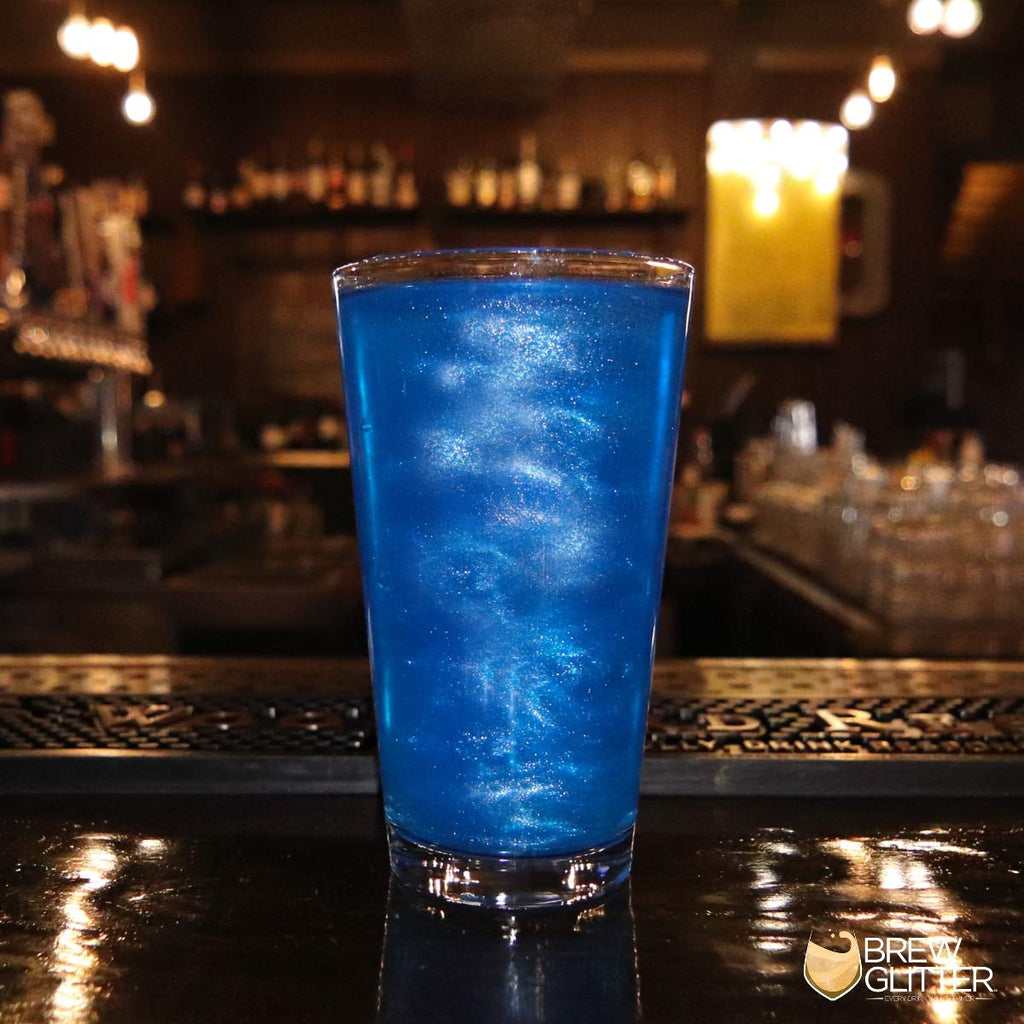 Blue Brew Glitter Edible Glitter for Drinks, Cocktails, Beer, Garnish Glitter & Beverages | Kosher & Halal Certified | 100% Edible & Food Grade | Vegan, Gluten, Nut Free (25g, Blue)