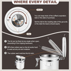 ShanSon Coffee Canister Airtight Stainless Steel Container,Home Kitchen Food Storage Organizers for Beans,Tea,Sugar,cookie,Flour,Cereal,11OZ+16OZ,White