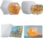 4 Pack Resin Mold Set - 4 Inch Dice, Triangle, Pentagon, 3D Candle & Chocolate Mold for Resin Candle & Soap Making