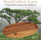 Woodard & Charles 15-Inch Acacia Oval Tray, Large - Pack of 16