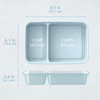 Bentgo Prep - 20-Piece 2-Compartment Reusable Meal Prep Containers with Lids, PFAS & BPA Free Materials, Durable, Microwave, Freezer, & Dishwasher Safe To Go Food Storage (Sky)