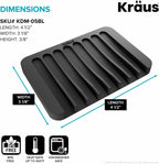 Kraus Self-Draining Silicone Dish Drying Mat and Silicone Soap Dish Holder for Bathroom or Kitchen Counter in Dark Grey, KDM-10-05DG