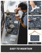 AMOAMI Coffee Mat - Hide Stain, Rubber Backed, Absorbent Dish Drying Mat for Kitchen Counter - Fits Under Coffee Maker & Machine - 16X24, Dust Blue