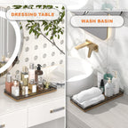 Bathroom Toilet Tank Tray, 13" Wood Storage Basket Back of Toilet Basket Organizer, Vanity Tray for Perfume Makeup Candle Kitchen Counter Coffee Table Bar Decor Rustic