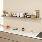 72 Inch Floating Shelves, 9.3" Deep Floating Shelf Wall Mounted, 72" Wall Shelves, Rustic Deep Bookshelf, Large Display Shelves & Storage Shelves for Bedroom, Living Room, Grey, Set of 1