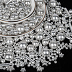 Twisweet Silver Pearl Rods Star Sprinkles, Edible Sugar Sprinkles for Cake Decorating, Mix Size Candy Pearls for Baking Cake Topper Ice Cream Cupcake Cookie Dessert Decorations, Wedding Valentines Birthday Christmas Easter Supplies (130g/4.58oz)