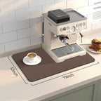 Bloss Absorbent Coffee Mat, Dish Drying Mat for Kitchen Counter Coffee Bar Accessories Espresso Machine, Dish Drainer/Home Improvement(16.1"x24.1", Brown)
