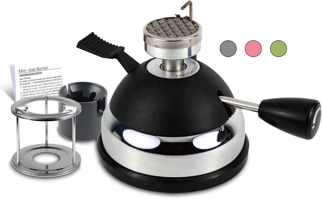 BLUEFIRE Butane Mini Burner for Tabletop Coffee Siphon Syphon/w Furnace Stand and Assembly Rack Ceramic Windproof Torch Head Portable Cooking Stove Espresso Maker Chafing Soup Tureens Fondue Bunsen