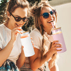 Tronco 20 oz Glass Tumbler with Lid & Straw - Iced Coffee Cup & Smoothie Cup With Silicone Sleeve | BPA-Free, Dishwasher Safe | Reusable Glass Cups with Bamboo Lids and Straws (Watermelon, 1 Count)