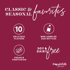 Thoughtfully Gourmet, Coffee Syrup Sampler Gift Set, Syrup Flavors Include Salted Caramel, Vanilla, Mocha, Hazelnut, Pumpkin Spice, & More, Set of 10