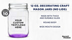 DISCOUNT PROMOS Custom Decorating Mason Jars 12 oz. Set of 10, Personalized Bulk Pack - Glass Jars for Overnight Oats, Candies, Fruits, Pickles, Spices, Beverages - Purple