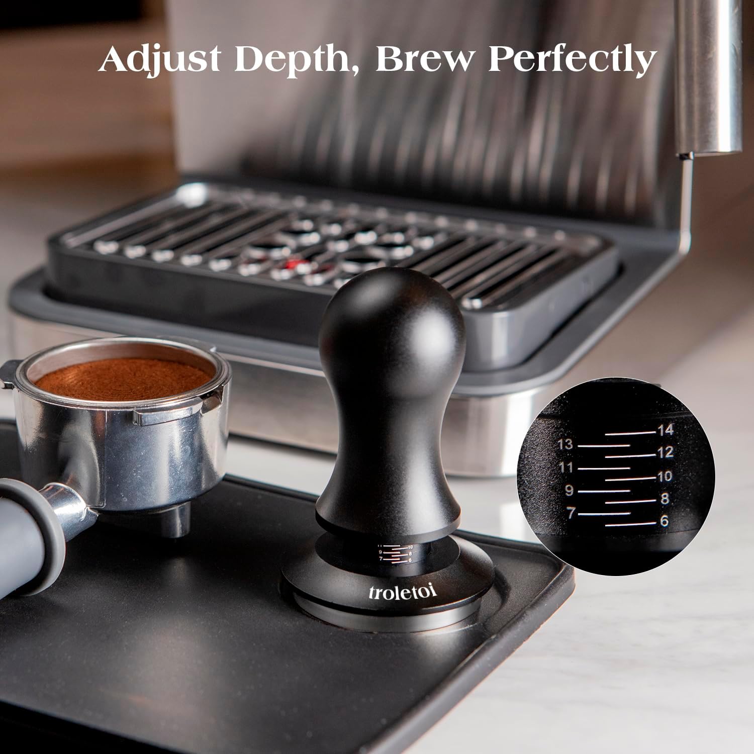 7 PCS 58mm Espresso Accessories Kit: Espresso Tamper, Coffee Distributor, Puck Screen, Dosing Funnel and WDT Tool Espresso Machine Accessories, Gifts for Coffee Lovers