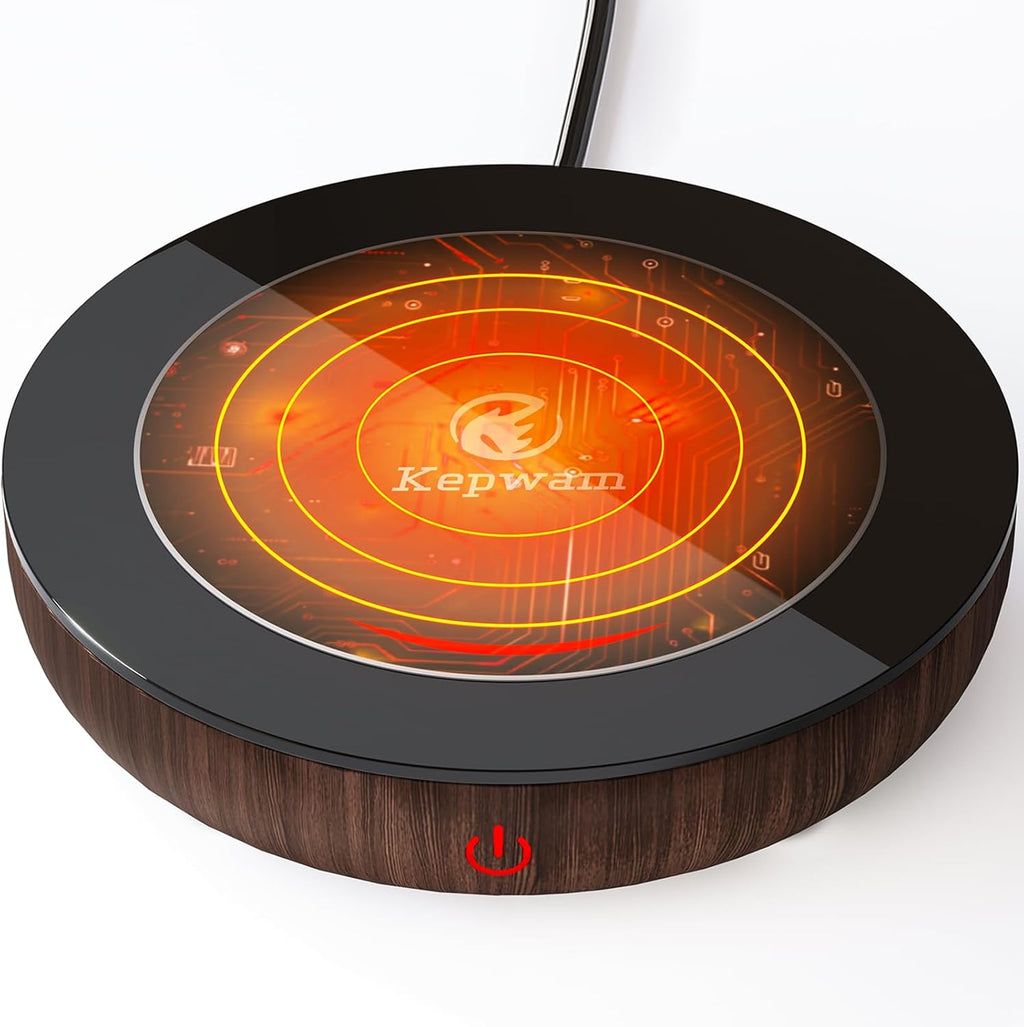 Coffee Mug Warmer with Gravity Sensor, Mug Warmer for Desk with LED Light, 3 Temp Settings & 6H Auto Shut Off Coffee Warmer, Electric Candle Warmer Plate for Beverage, Coffee, Tea, Milk