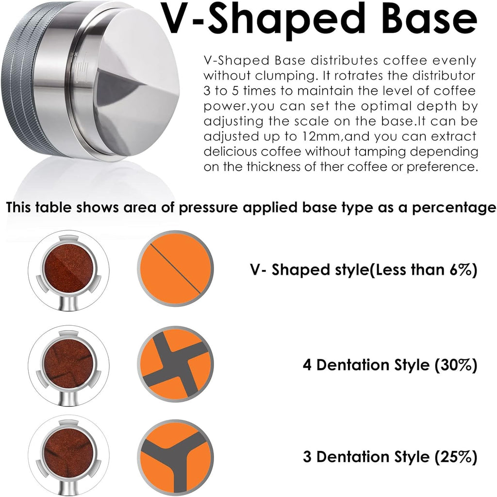 Wedge Espresso Distribution Tool, Pavant Precision Coffee Leveling Distributor with V Blade, Adjustable Depth Coffee Leveler for 58mm Coffee Portafilter…