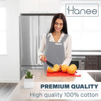 HANEE Cotton Aprons for Women and Men | Cross-Back Apron with Pockets