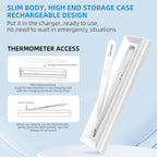 Berrcom Rechargeable Digital Thermometer for Adults and Kids, Medical-Grade Accurate Thermometers with LED Display, Fever Alarm, Fast Reading, Portable