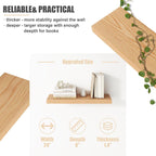 Floating Shelves for Wall, USA-Sourced Oak Wood 24 Inch Wall Shelves Set of 2, Natural Wooden Wall Mounted Picture Ledge Shelf, Nursery Book Storage Shelf Kids Bookshelf, Display Shelf for Bathroom