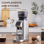 Conical Burr Coffee Grinder Electric with Electronic Timer, Anti-Static, Coffee Grinders for Home Use, Adjustable Conical Burr Mill with 48 Precise Settings for Espersso/Drip/French Press