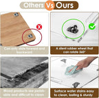 360° Sliding Tray for Coffee Maker & Kitchen Appliances - Silent Rubber Wheels, Clear Acrylic Organizer Tray for Under Cabinet - Space Saving Countertop Accessory, 9.8x14 Inch (Clear)