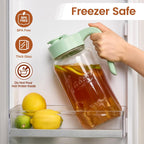 Mason Jar Pitcher with Tea Filter, Airtight & Leakproof Glass Pitcher with Lid, 64 oz Sun Tea Glass Jar for Outside, Perfect for Sun Tea, Lemonade, and iced Tea