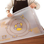 Dough Mat for Counter, 27.6x19.7 Inch Large Silicone Baking Pastry Mats for Rolling Dough, Thickened Non-Slip Non-Stick Heat Resistant Fondant Pizza Cookies Mat, with Measurements