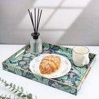 Spsyrine Serving Tray with Handles, Plastic Decorative Tray for Coffee Table, Living Room, Home Decor, Leicester