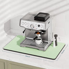 Rnivvi Coffee Mat, 12" x 19" Coffee Bar Mats for Espresso Machine Station Accessories and Organizer, Hide Stain Rubber Backed Absorbent Dish Drying Pad for Kitchen Counter, Cute Bar Decor Pad, Green