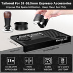 Food Grade Silicone Espresso Tamping Mat for Counter – Multi-Slot Coffee Tamper Mat for Barista Espresso Machine Accessories – Waterproof Neat Tamp Station Coffee Bar Mat for Countertop Black