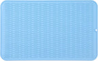 Silicone Dish Drying Mat for Multiple Usage,Easy clean,Eco-friendly,Heat-resistant Silicone Mat for Kitchen Counter or Sink,Refrigerator or Drawer Liner Light Blue 3XL 28 inches x 18 inches