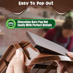 9 in 1 Silicone Break Apart Chocolate Bar Mold with Plastic Bags and Thanks for the stickers,Non Stick Homemade Protein and Energy Bar Mould - 113pcs