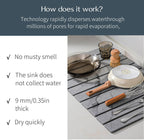 2 PCS Large Stone Dish Drying Mat for Kitchen Counter, , Marbled Water Absorbing Diatomaceous Earth Drying Pad for Countertop Bottles Utensils Cups 24"x16"& 8"x4"