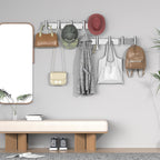 VAEHOLD Hat and Coat Wall Mount Rack - Hooks for Robes, Bags, Keys, and Towels - Bathroom Towel Hanger Organizer (Polished Chrome, “T“ Shape 5 Hooks 1 Pack)