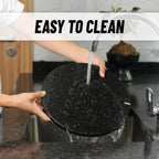 Koville Indian Natural Marble Cutting Board for Kitchen, 11inch Round Hand Crafted Marble Slab for Cheese, Charcuterie, Pastry Board - Wedding Gift, House Warming Gift(Black Galaxy)