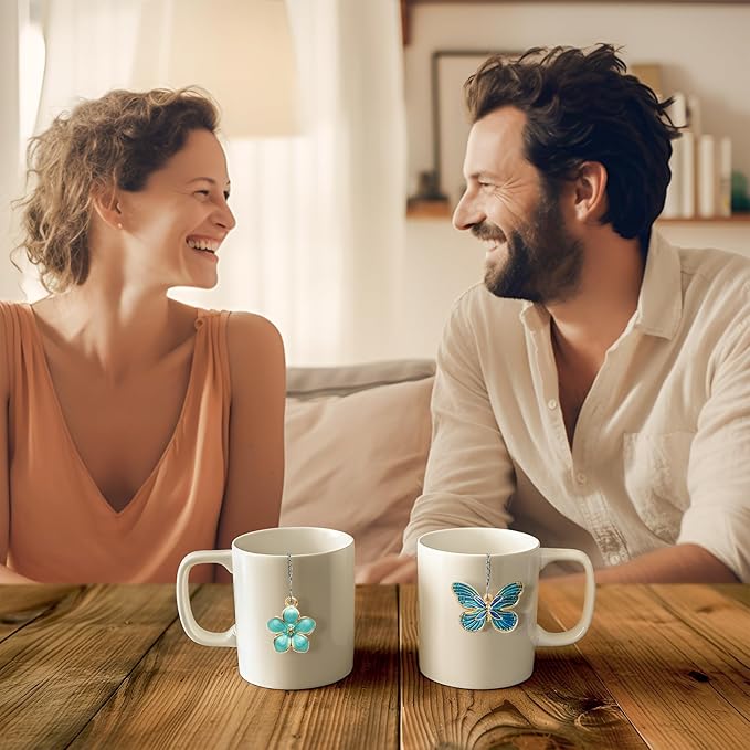 Set of 2 Tea Infuser for Loose Leaf Tea with Butterfly and Flower Charms - Stainless Steel Tea Strainers by NSTaygate