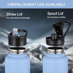 HASLE OUTFITTERS 40oz Stainless Steel Water Bottle, Vacuum Insulated Double Walled Leak Proof Sports Water Bottle with 2 Lids (Straw and Spout Lid) Thermo Mug Keep Cold and Hot(Blue,4)