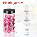 Plastic Jars with Lids 20Pcs 14 oz Clear Plastic Slime Storage Jars Containers with Airtight Leak Proof Black Plastic Screw On Lids Cylinder Clear Round Jar Food Grade Durable PET Jar
