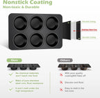 TeamFar Muffin Pan Set of 4, 6 Cup Muffin Tin Cupcake Pan Tray with Nonstick Coating and Stainless Steel Core, for Home/Kitchen Baking, Healthy & Heatproof, Release Easily & Easy Clean