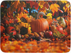 Fall Harvest Pumpkin Dish Drying Mat for Kitchen Counter,Thanksgiving Maple Leaves Sunflower Drying Mat 18 x 24 Inch with Absorbent Reversible Microfiber Dish Drying Pad for Coffee Bar