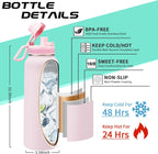 40 oz Insulated Water Bottles with Straw & Auto Chug Lid, Paracord Handle, Metal Flask Keep Cold-48H & Hot-24H, Double Vacuum Stainless Steel Travel Jug with Carrying Case for Gym Workout Running