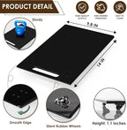 360° Sliding Tray for Coffee Maker & Kitchen Appliances - Silent Rubber Wheels, Acrylic Organizer Tray for Under Cabinet - Space Saving Countertop Accessory, 9.8x14 Inch (Black)