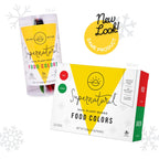 Supernatural Plant-Based Food Coloring - Red & Green Natural Food Dye Powders, Hyper-Concentrated, Vegan, No Artificial Dyes for Holiday Baking (4 Packets)
